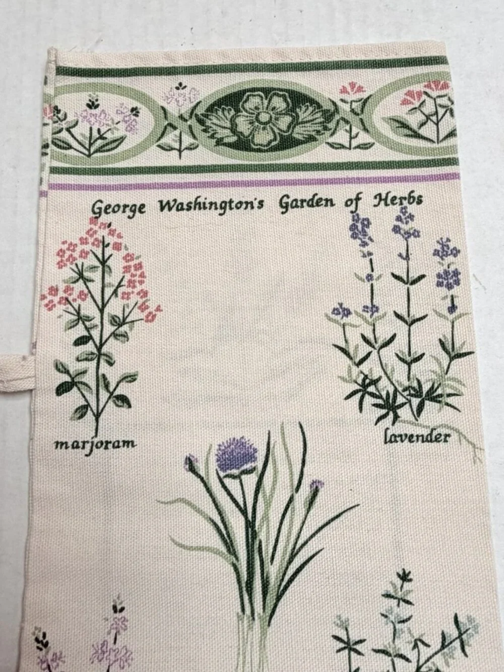 Mount Vernon VA George Washington Garden Of Herbs Home Wine Fabric Bag Thyme